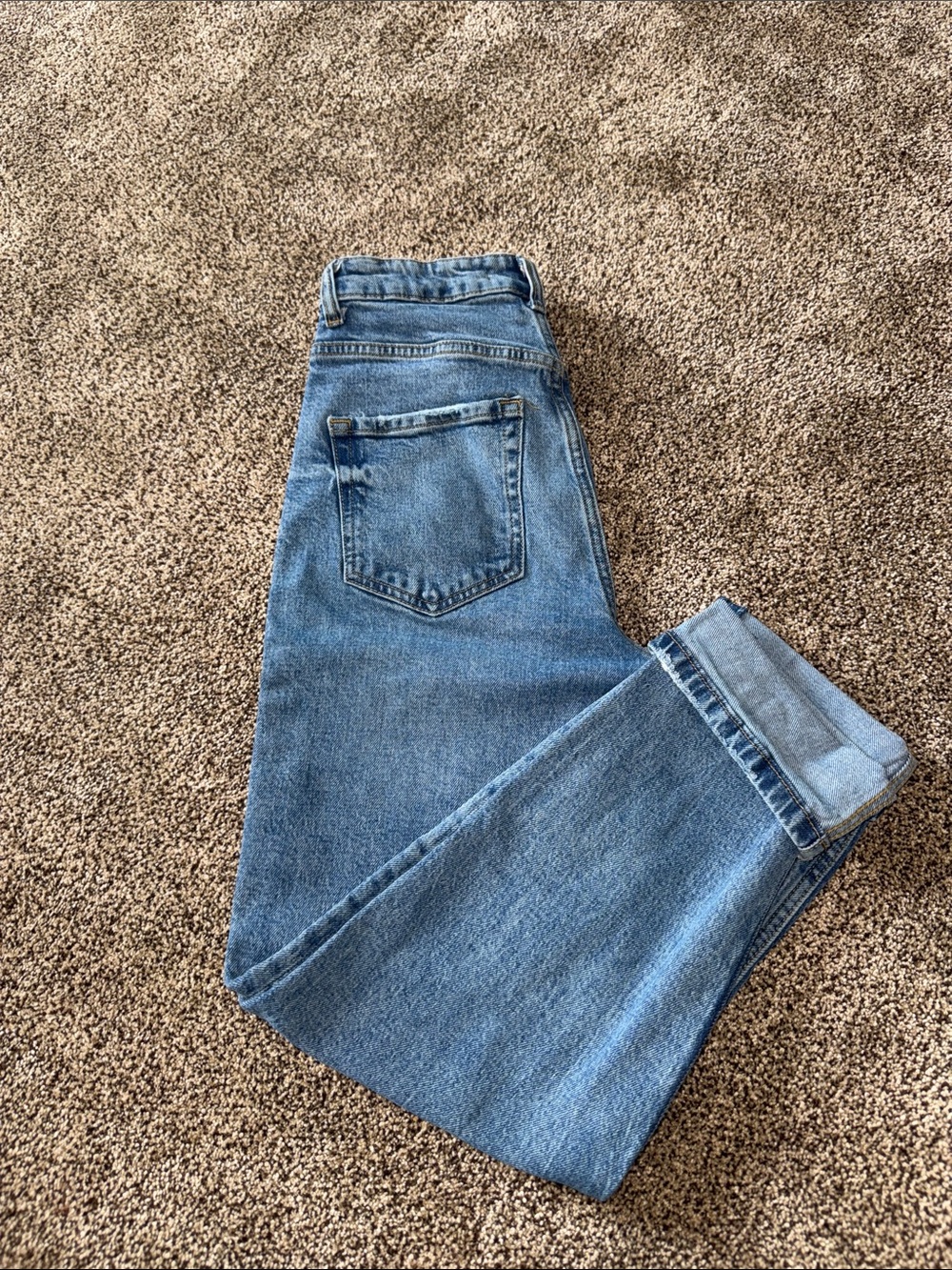 Zara Straight Jeans in Light Blue Denim